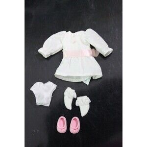 Eden Madeline Doll Clothes White Dress Pink Ribbon Shoes Socks Underwear 4 Pcs